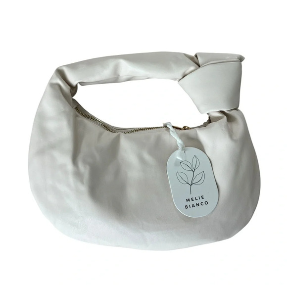 MELIE BIANCO New with Tag Alexandra Top Knot Handbag Purse Cream Vegan Leather - Picture 1 of 7